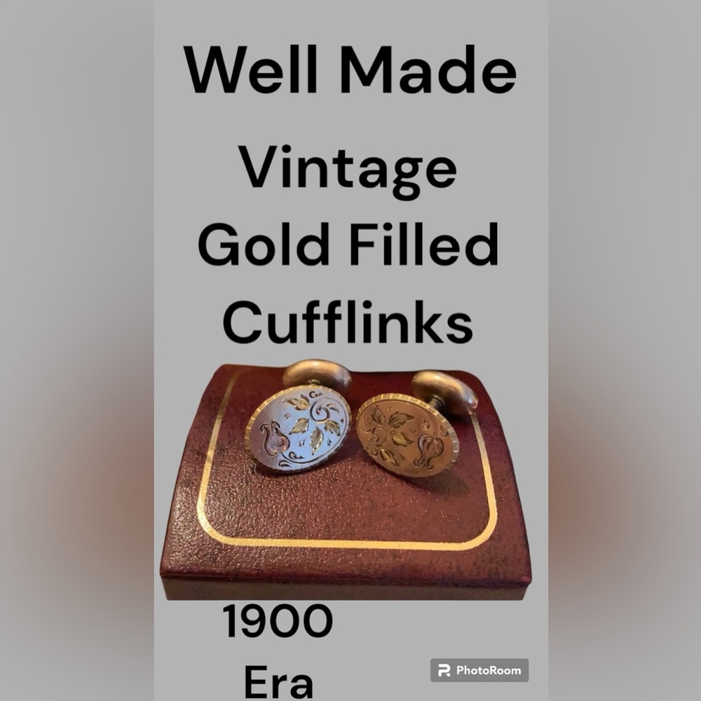 GENUINE ANTIQUE CUFF LINKS! GOLD FILLED. VICTORIAN. ESTIMATED TO BE 100+ YRS OLD